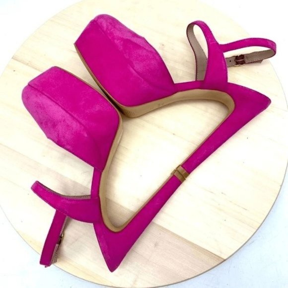 Stuart Weitzman Suede Avenue 130 Platform Stiletto Barbie Pink Size 5B NEW! - Picture 5 of 11